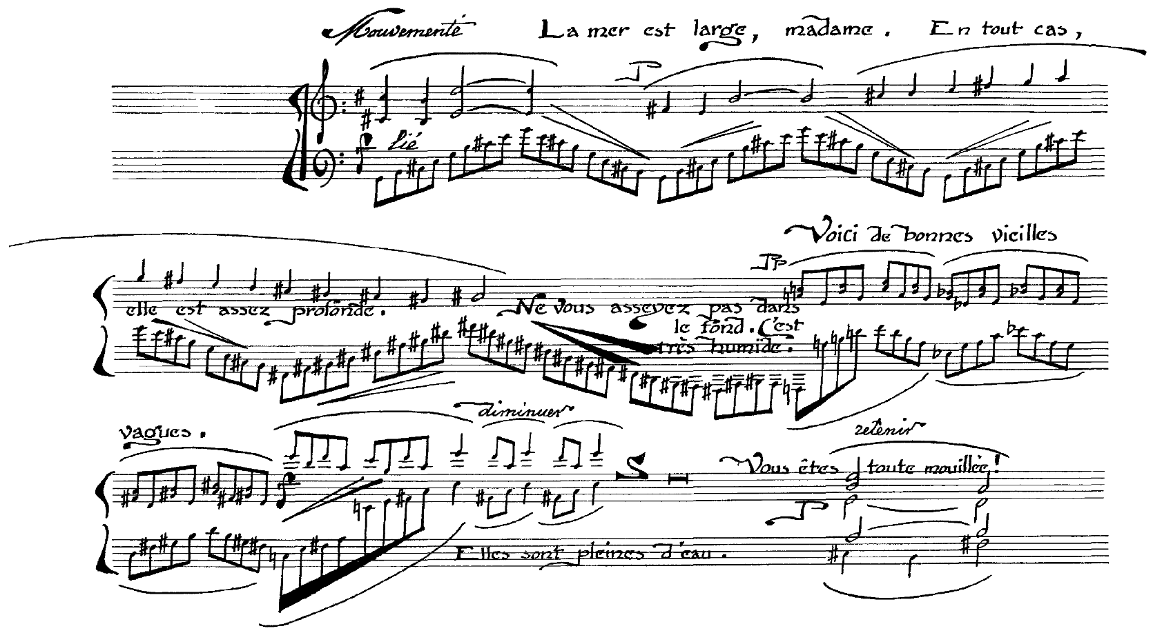 Erik Satie — Sports et divertissements, partition autographe